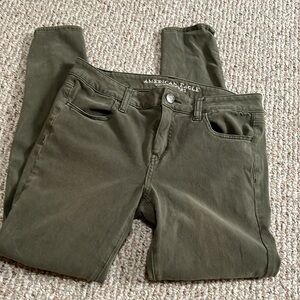 American Eagle Forest Green Jegging 360 Super Stretch Size 10 Regular